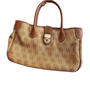 Dooney & Bourke Women's Brownโ DB Monogram Satchel Handbag
